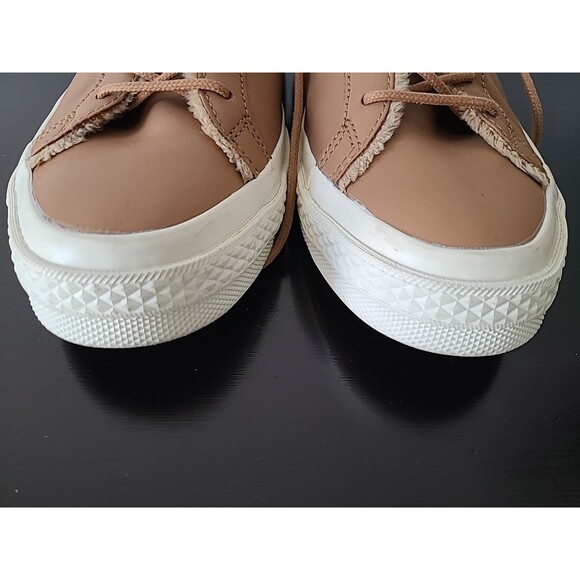 NWOB Converse Unisex One Star Tan Leather Fur Fleece Ox Jack Purcell M-7 W-9 - Picture 8 of 9